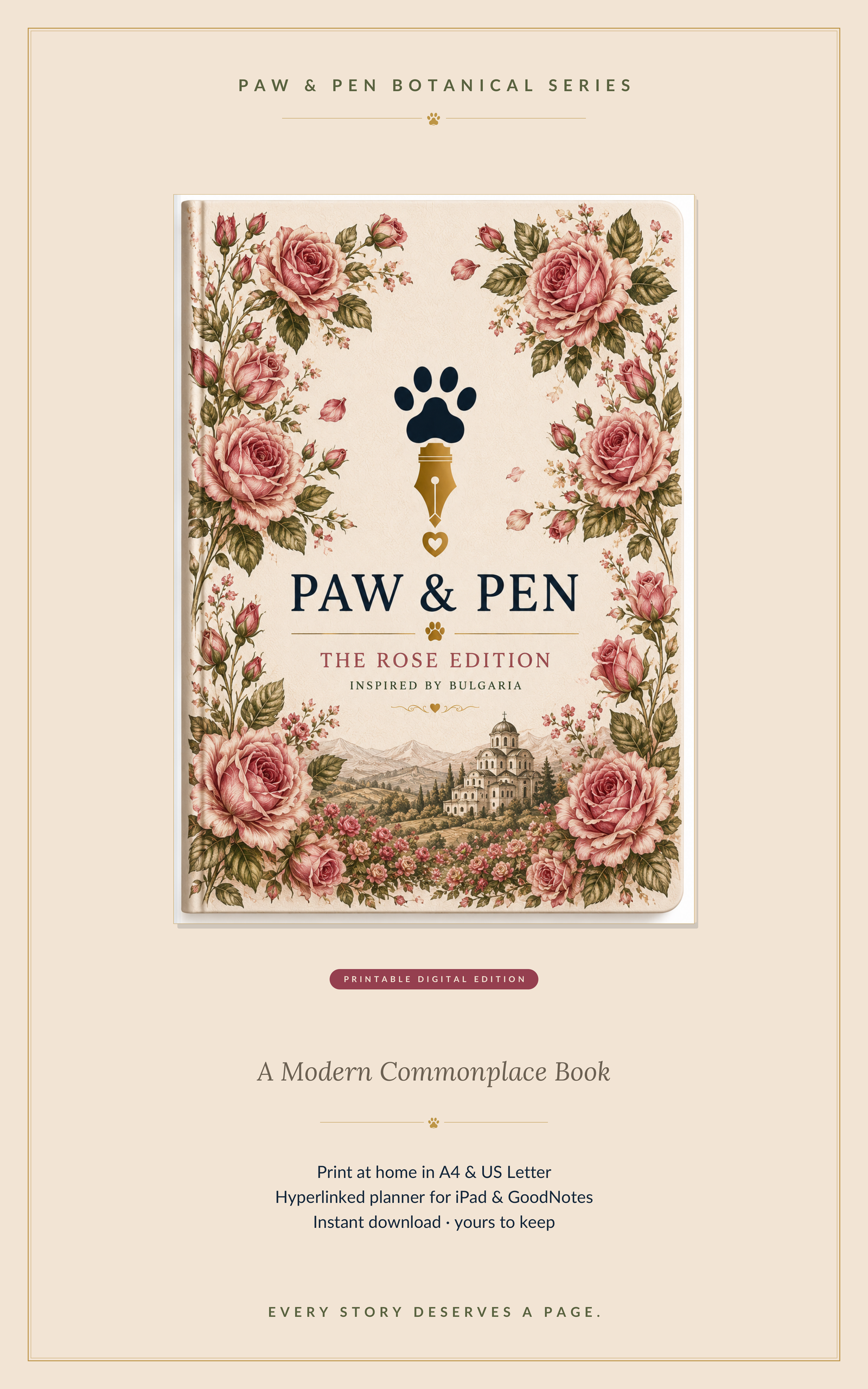 Paw & Pen: The Rose Edition — Digital Planner for iPad & GoodNotes